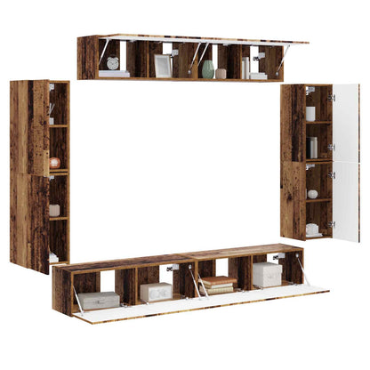 TV Cabinet 8 pcs 98 x 31 x 29.5 cm Old wood