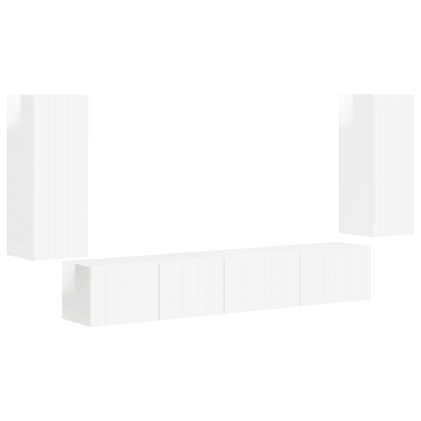 vidaXL TV Cabinet Set 4 pcs High Gloss White Engineered Wood 2