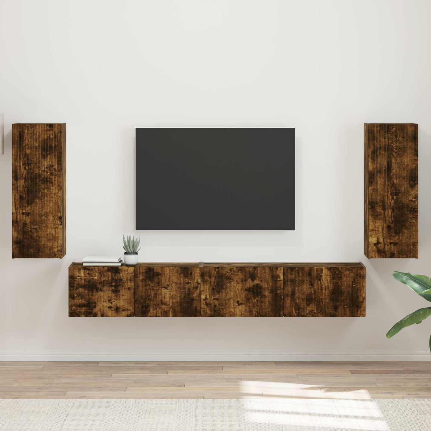 vidaXL TV Cabinet Set 4 pcs Smoked Oak Engineered Wood 1