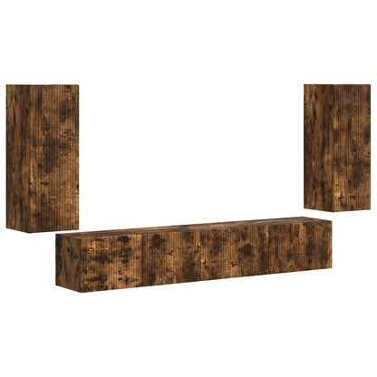vidaXL TV Cabinet Set 4 pcs Smoked Oak Engineered Wood 2