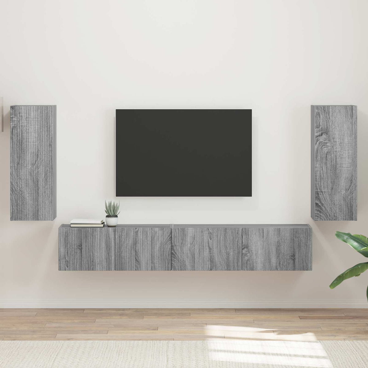vidaXL TV Cabinet Set 4 pcs Grey Sonoma Engineered Wood 1