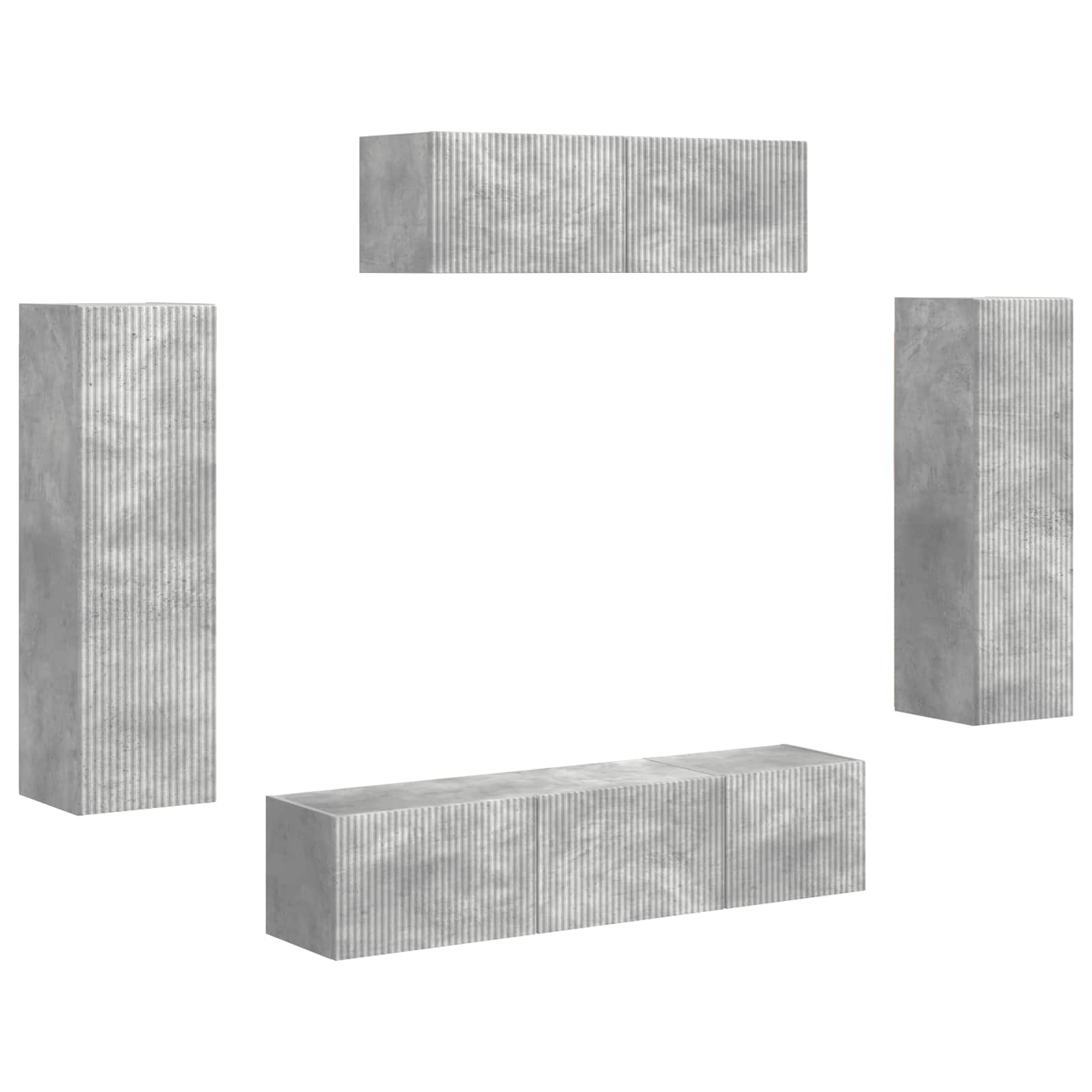 vidaXL TV Cabinet 5 pcs Concrete Grey 2
