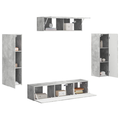 vidaXL TV Cabinet 5 pcs Concrete Grey 3