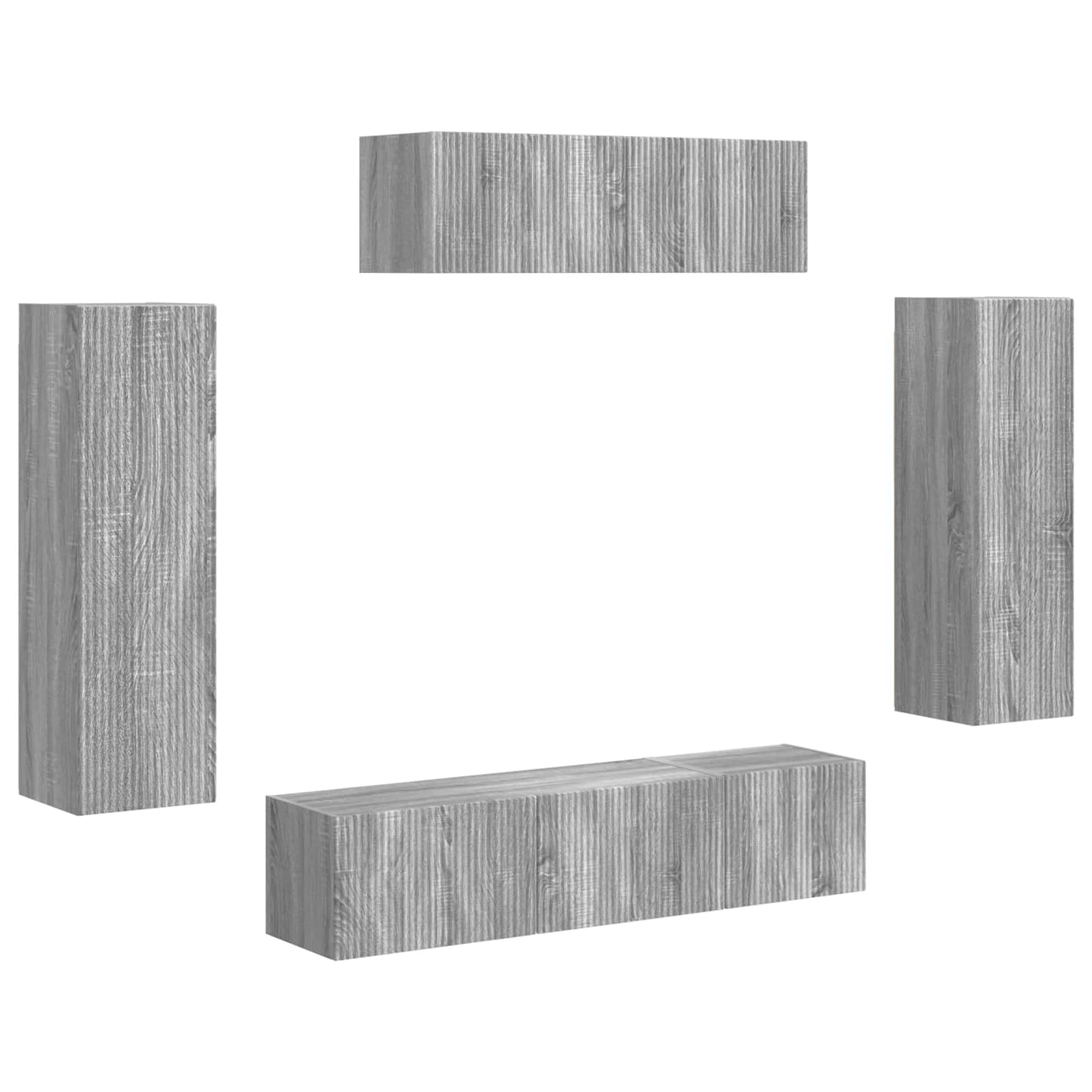 vidaXL TV Cabinet 5 pcs Grey Sonoma 2
