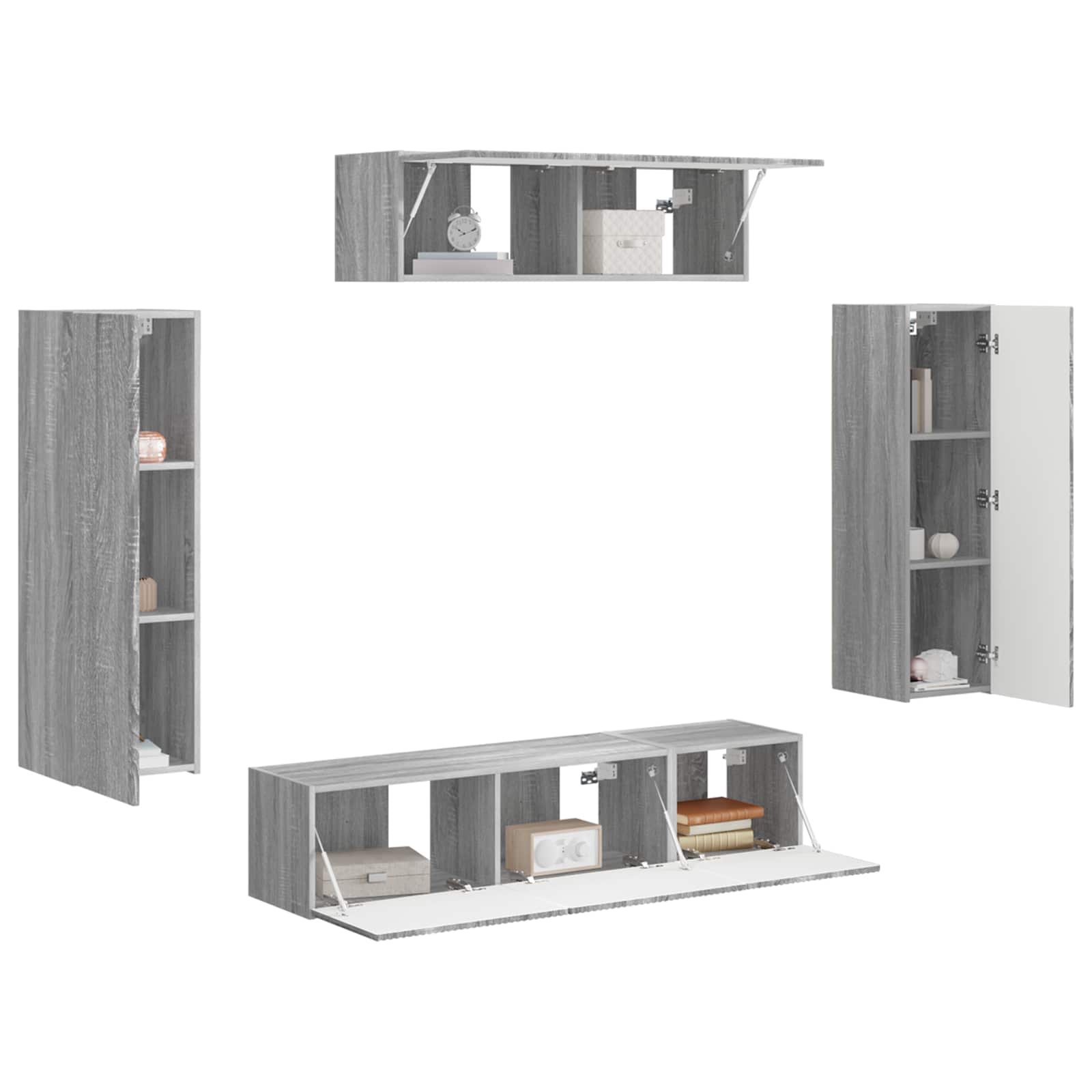 vidaXL TV Cabinet 5 pcs Grey Sonoma 3