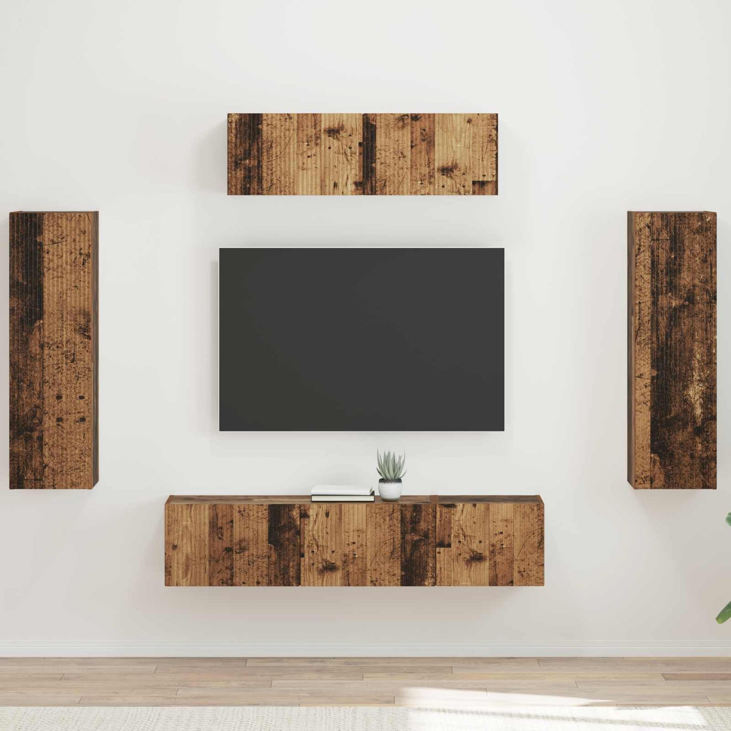 vidaXL TV Cabinet 5 pcs Old Wood 1