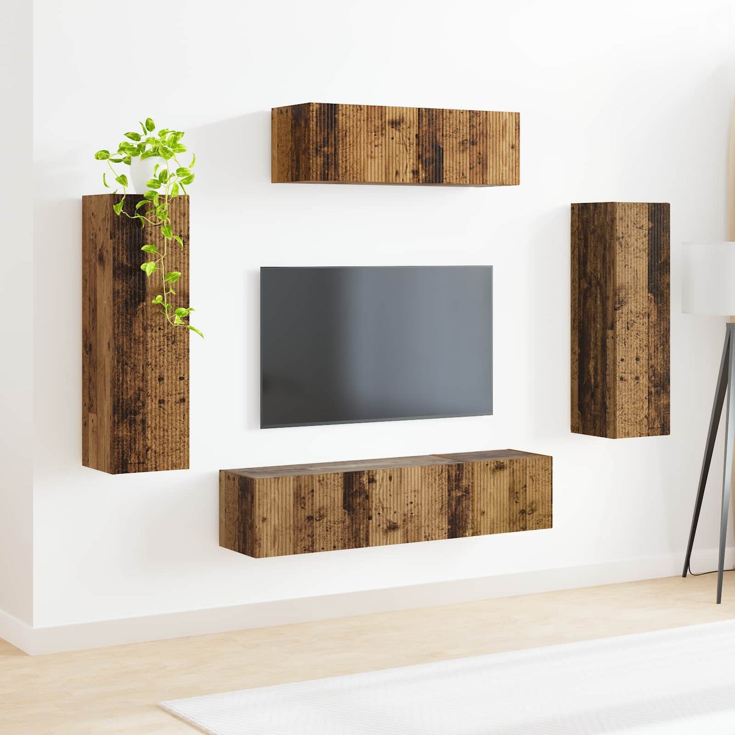 vidaXL TV Cabinet 5 pcs Old Wood 4