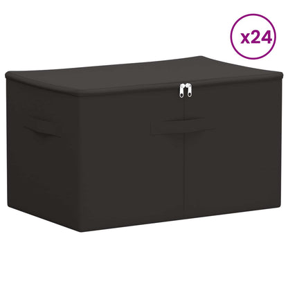 vidaXL Storage Box 24 pcs Non-woven fabric 60 x 43 x 35 cm 90.3 L 3