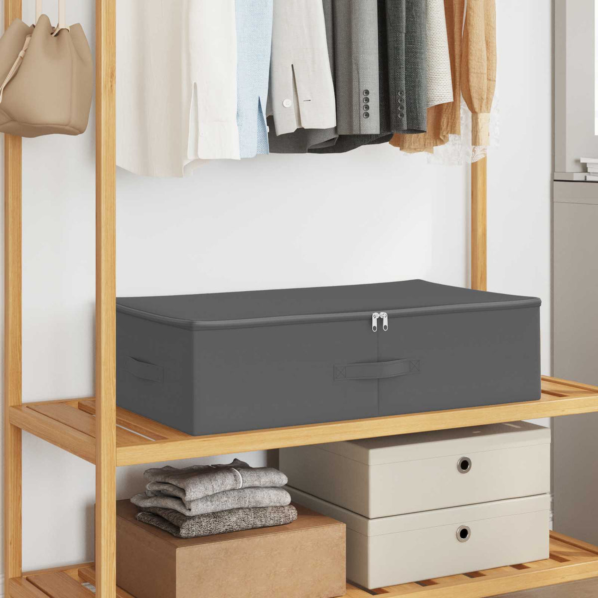 vidaXL Storage Box Non-woven fabric 90 L Anthracite 24 pcs