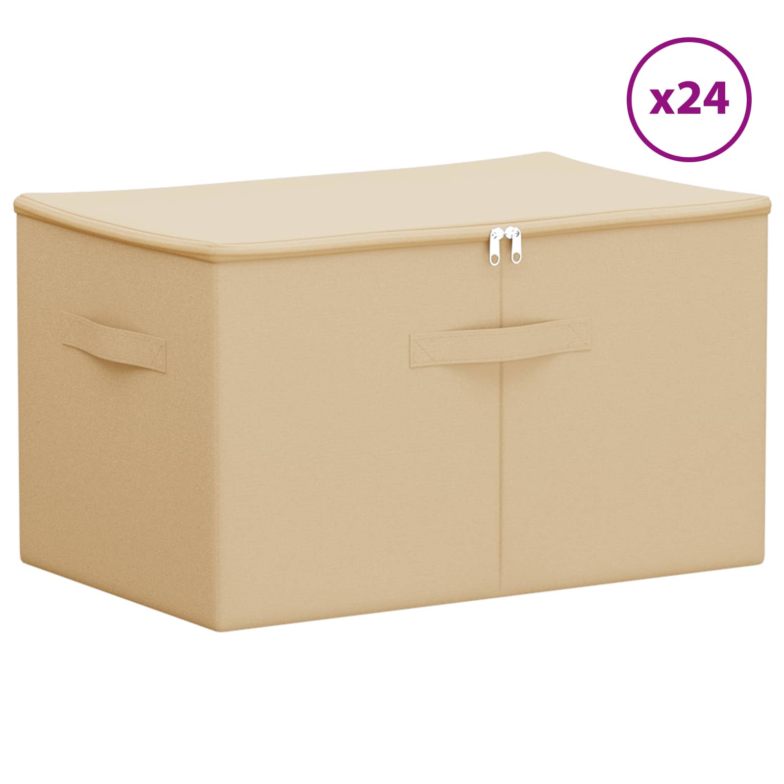 vidaXL Storage Box 24 pcs Non-woven fabric 60 x 43 x 35 cm 90.3 L 3