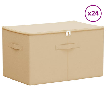 vidaXL Storage Box 24 pcs Non-woven fabric 60 x 43 x 35 cm 90.3 L 3