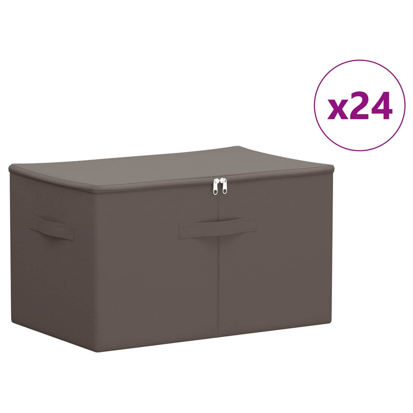 vidaXL Storage Box 24 pcs Non-woven fabric 60 x 43 x 35 cm 90.3 L Grey 3