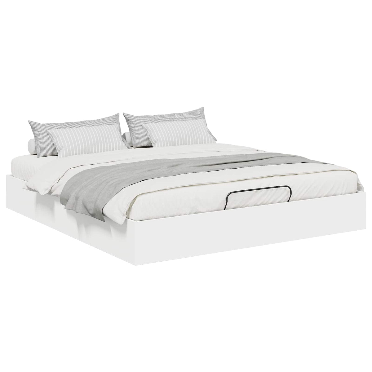 vidaXL Ottoman Bed Frame White 180 x 200 cm Engineered Wood 3