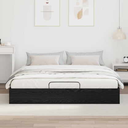 vidaXL Ottoman Bed Frame Black Oak 180 x 200 cm Engineered Wood 4