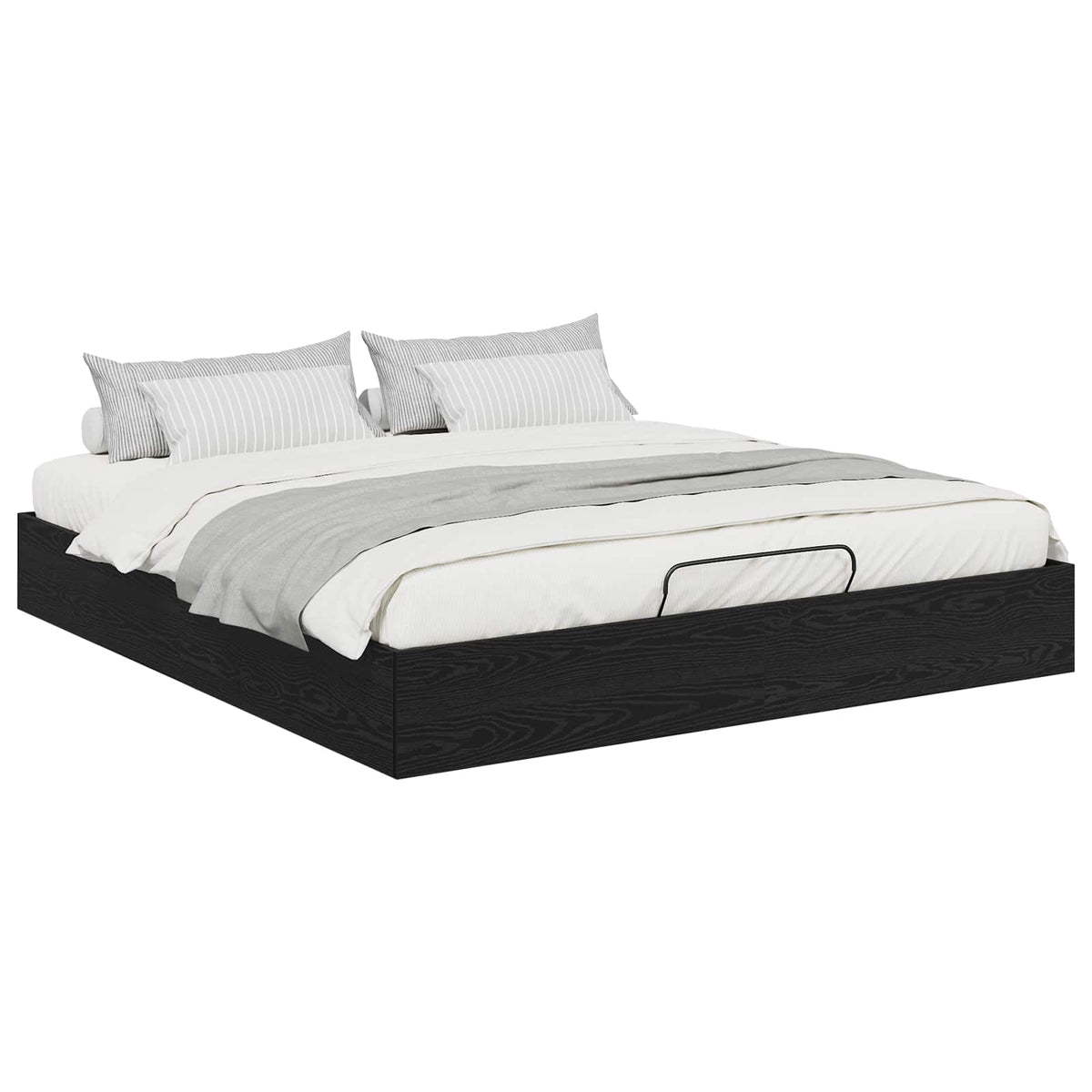 vidaXL Ottoman Bed Frame Black Oak 180 x 200 cm Engineered Wood 3