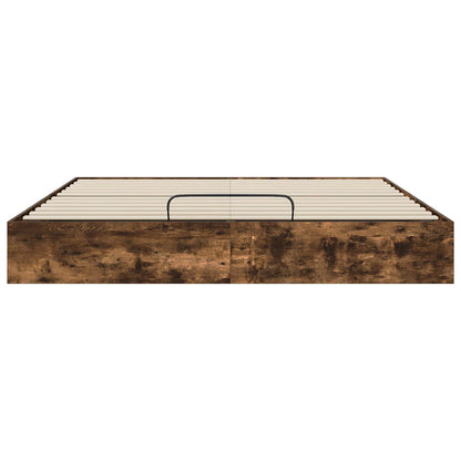 vidaXL Ottoman Bed Frame Smoked Oak 180 x 200 cm Engineered Wood 5