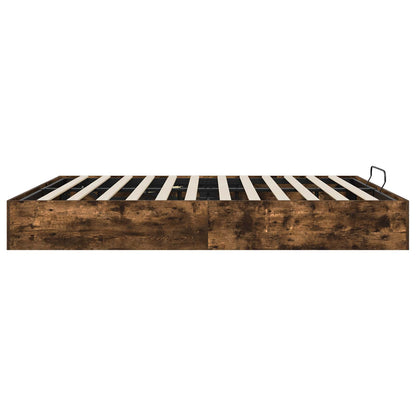 vidaXL Ottoman Bed Frame Smoked Oak 180 x 200 cm Engineered Wood 6