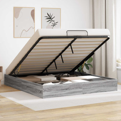 vidaXL Ottoman Bed Frame Grey Sonoma 180 x 200 cm Engineered Wood 1