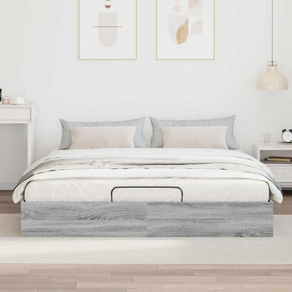 vidaXL Ottoman Bed Frame Grey Sonoma 180 x 200 cm Engineered Wood 4