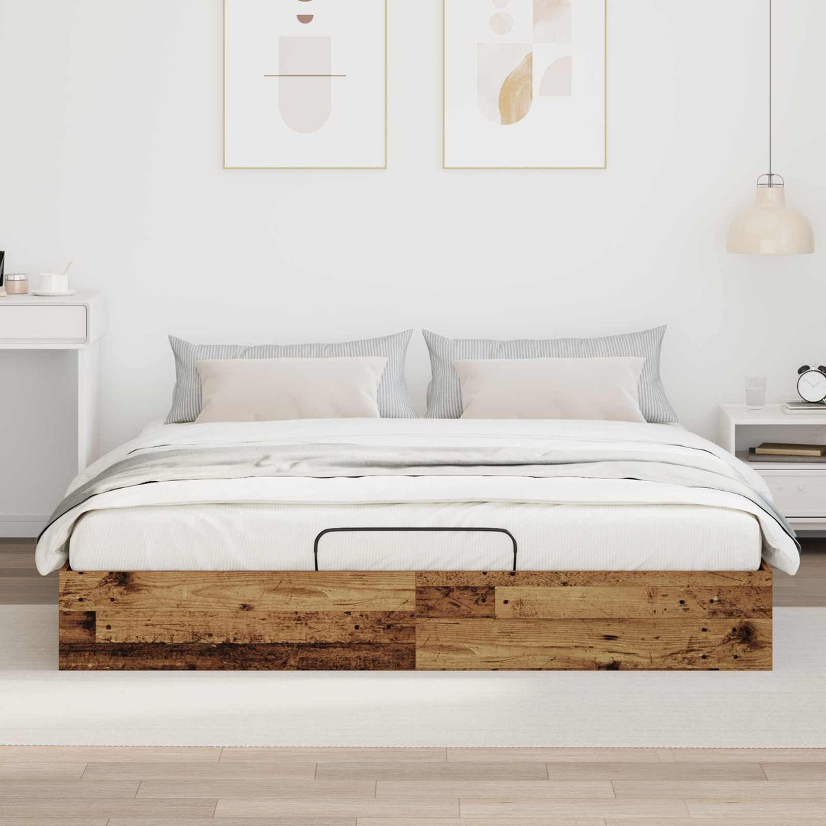 vidaXL Ottoman Bed Frame Old Wood 180 x 200 cm Engineered Wood 4