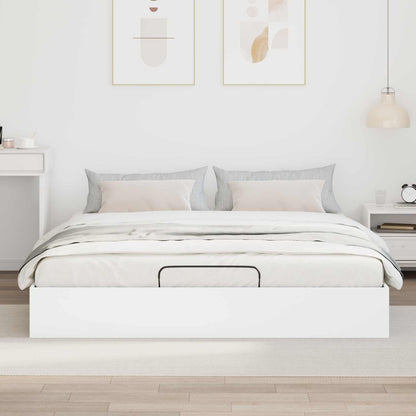 vidaXL Ottoman Bed Frame White 160 x 200 cm Engineered Wood 4