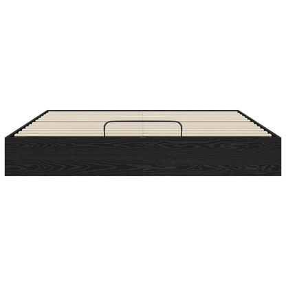 vidaXL Ottoman Bed Frame Black Oak 160 x 200 cm Engineered Wood 5