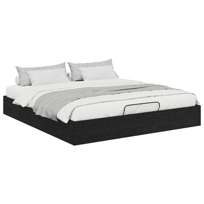 vidaXL Ottoman Bed Frame Black Oak 160 x 200 cm Engineered Wood 3