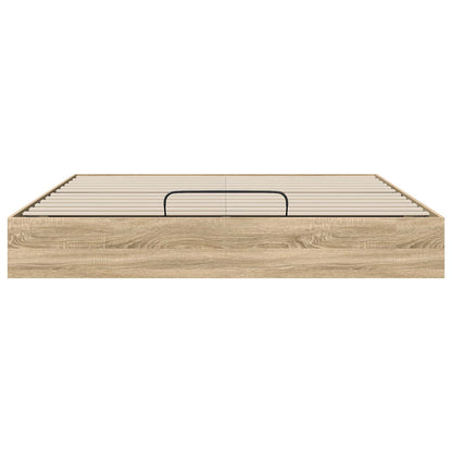 vidaXL Ottoman Bed Frame Sonoma Oak 160 x 200 cm Engineered Wood 5