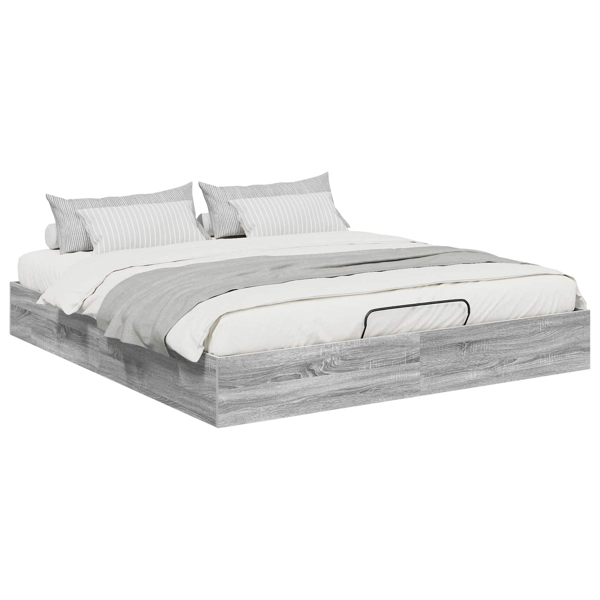 vidaXL Ottoman Bed Frame Grey Sonoma 160 x 200 cm Engineered Wood 3