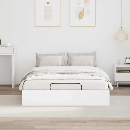 vidaXL Ottoman Bed Frame White 140 x 200 cm Engineered Wood 4