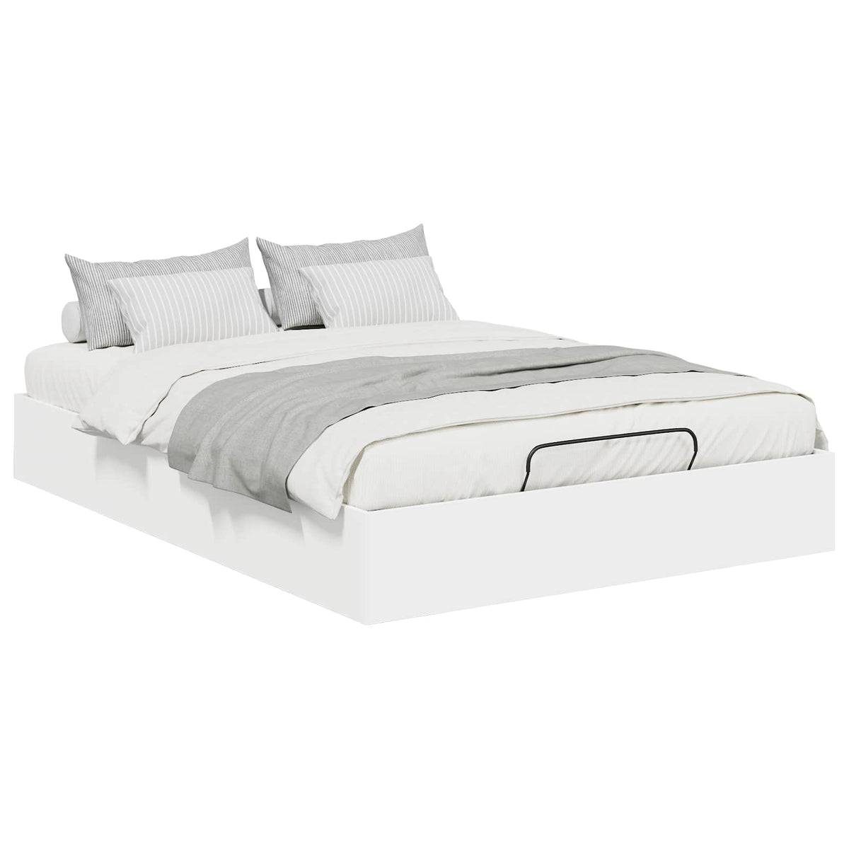 vidaXL Ottoman Bed Frame White 120 x 200 cm Engineered Wood 3