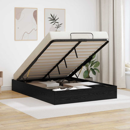 vidaXL Ottoman Bed Frame Black Oak 120 x 200 cm Engineered Wood 1