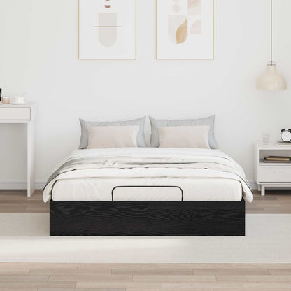 vidaXL Ottoman Bed Frame Black Oak 120 x 200 cm Engineered Wood 4