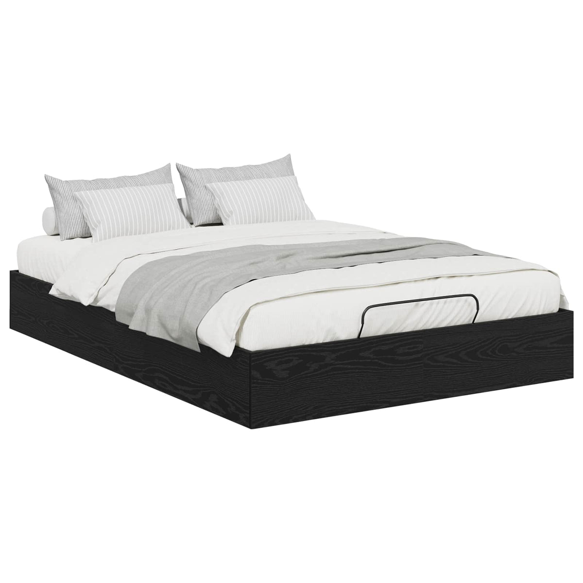 vidaXL Ottoman Bed Frame Black Oak 120 x 200 cm Engineered Wood 3