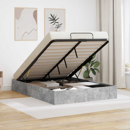 vidaXL Ottoman Bed Frame Concrete Grey 120 x 200 cm Engineered Wood 1