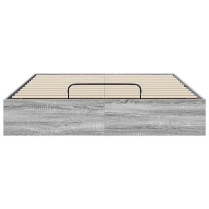 vidaXL Ottoman Bed Frame Grey Sonoma 120 x 200 cm Engineered Wood 5