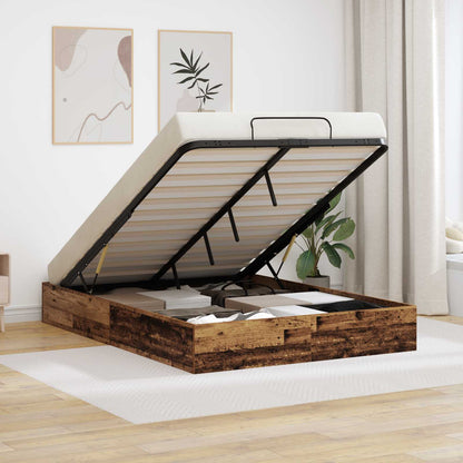 vidaXL Ottoman Bed Frame Old Wood 120 x 200 cm Engineered Wood 1