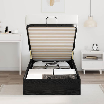 vidaXL Ottoman Bed Frame Black Oak 203 x 90 x 25 cm Engineered Wood 4