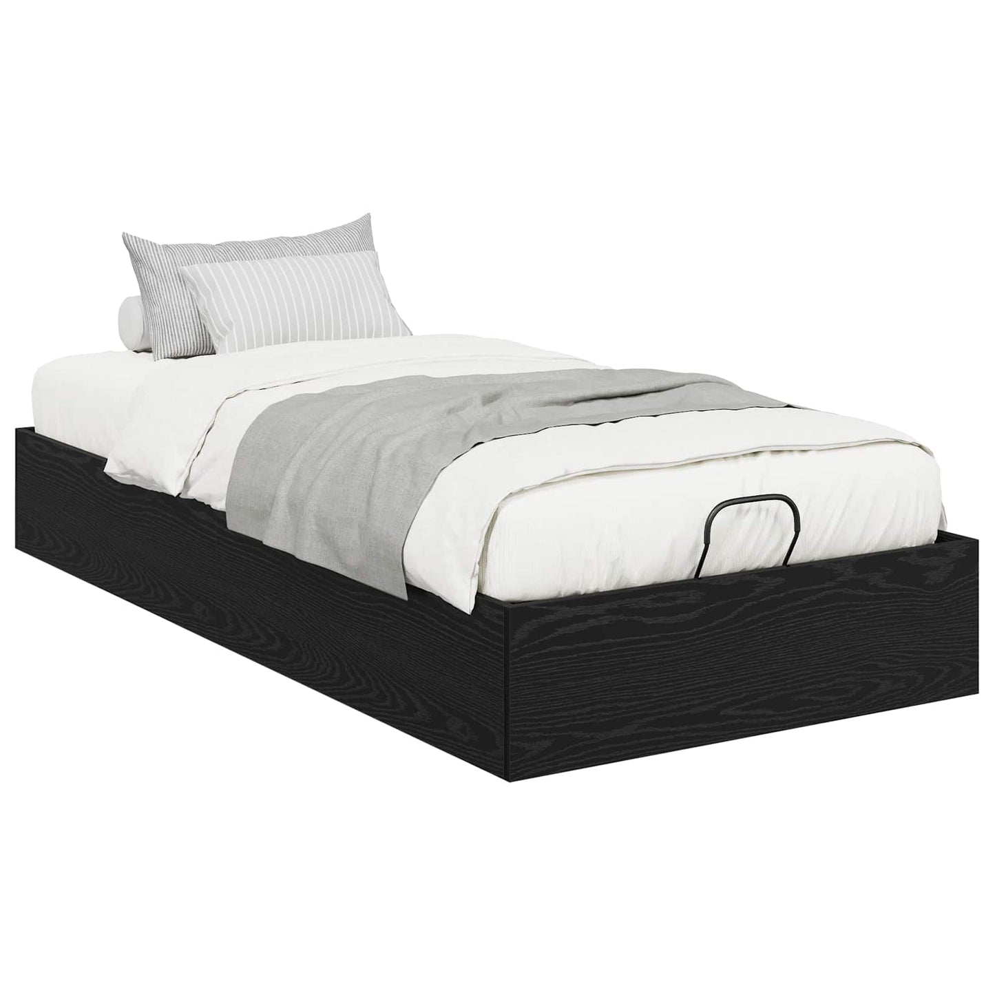 vidaXL Ottoman Bed Frame Black Oak 203 x 90 x 25 cm Engineered Wood 3