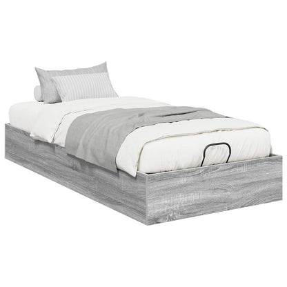 vidaXL Ottoman Bed Frame Grey Sonoma 203 x 90 x 25 cm Engineered Wood 3