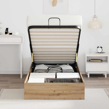 vidaXL Ottoman Bed Frame Artisan Oak 90 x 200 cm Engineered Wood 4