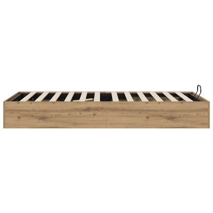 vidaXL Ottoman Bed Frame Artisan Oak 90 x 200 cm Engineered Wood 6