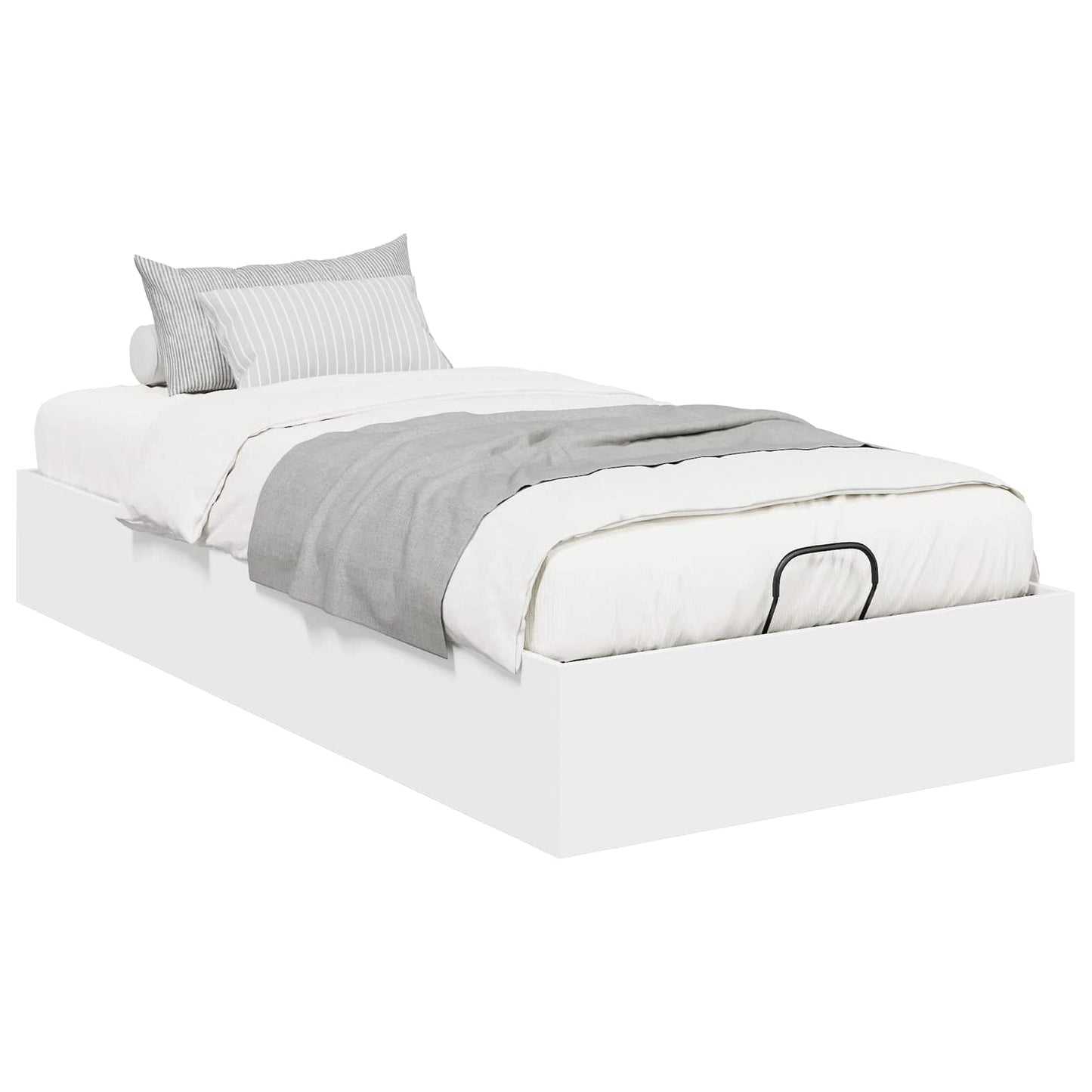 vidaXL Ottoman Bed Frame White 80.5 x 200 cm Engineered Wood 3