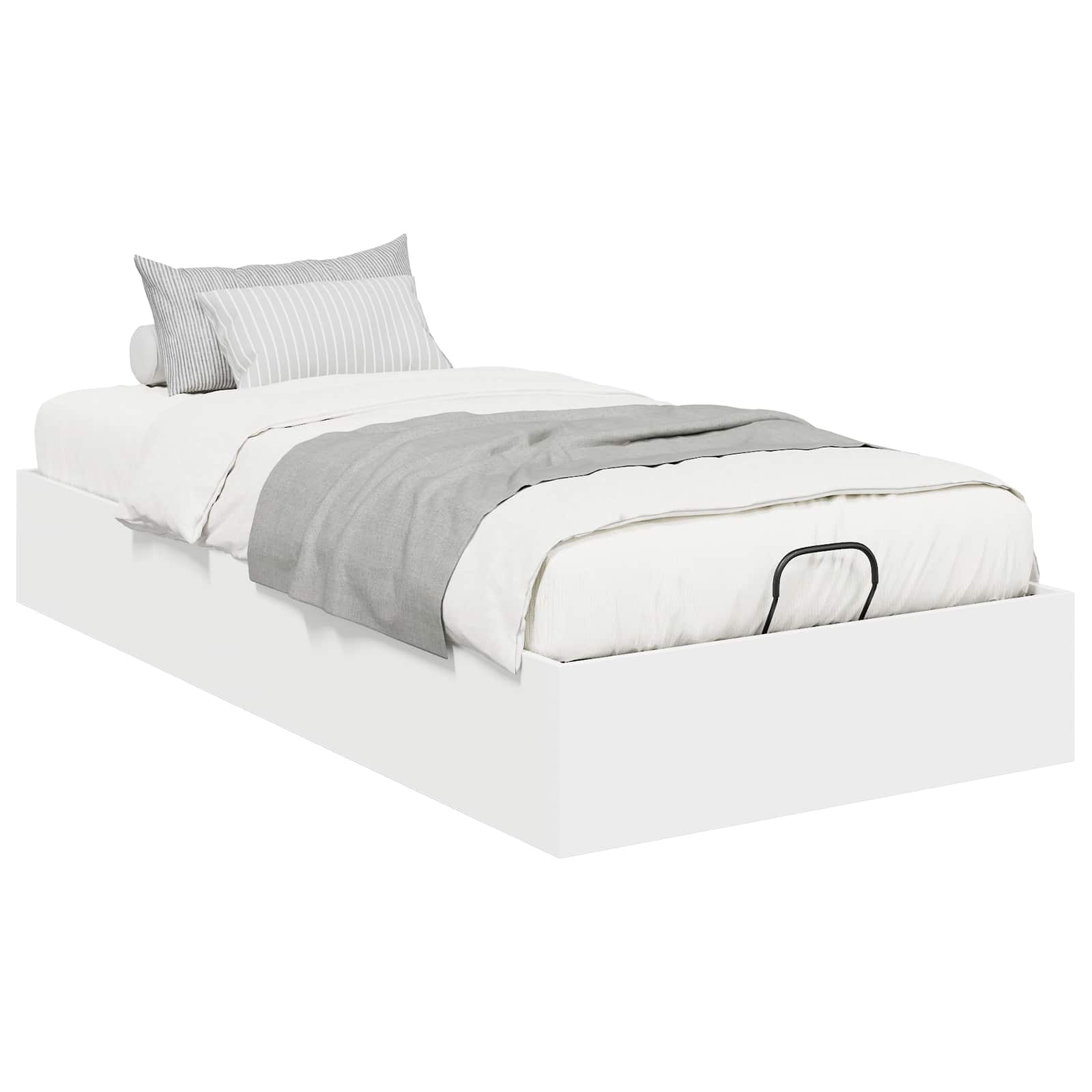 vidaXL Ottoman Bed Frame White 80.5 x 200 cm Engineered Wood 3