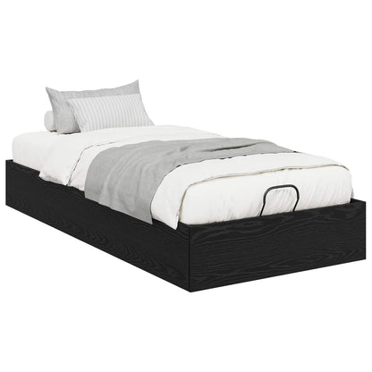 vidaXL Ottoman Bed Frame Black Oak 80.5 x 200 cm Engineered Wood 3