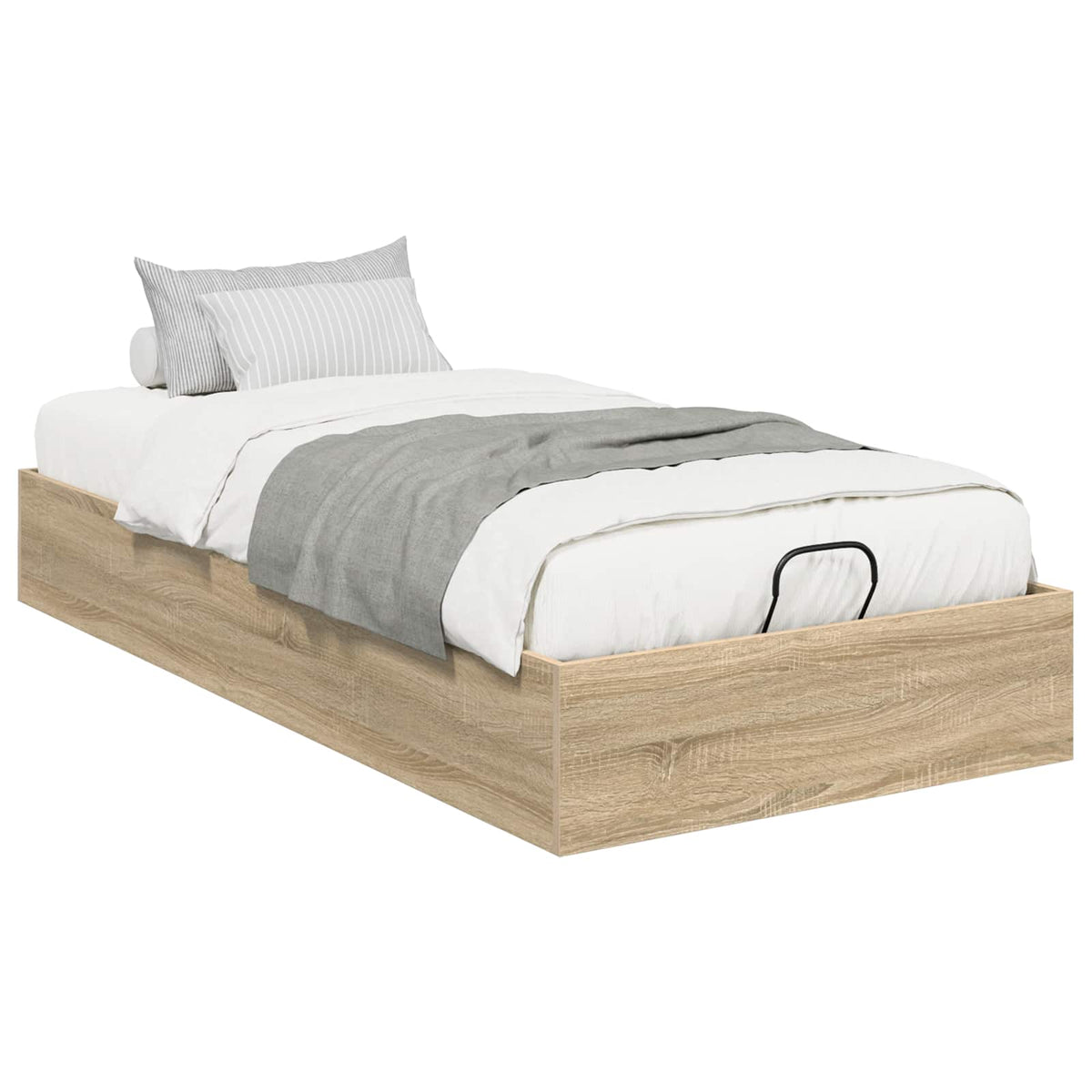 vidaXL Ottoman Bed Frame Sonoma Oak 80.5 x 200 cm Engineered Wood 3