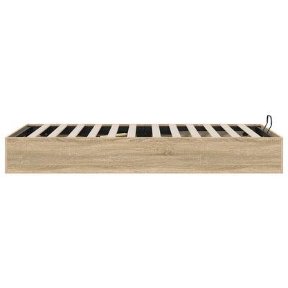 vidaXL Ottoman Bed Frame Sonoma Oak 80.5 x 200 cm Engineered Wood 6