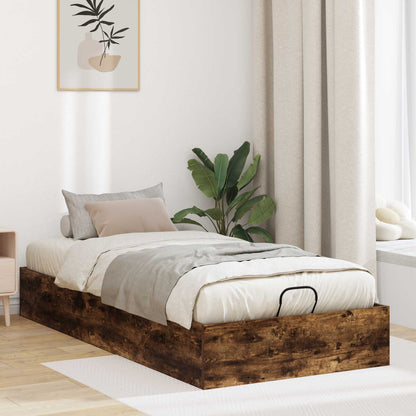 vidaXL Ottoman Bed Frame Smoked Oak 80.5 x 200 cm Engineered Wood 1