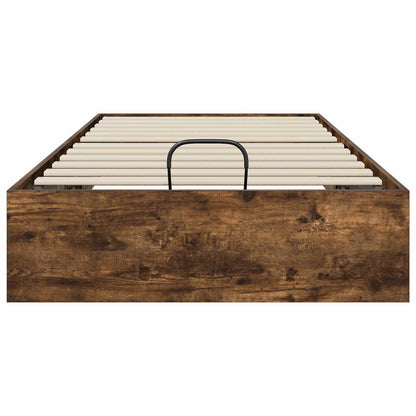 vidaXL Ottoman Bed Frame Smoked Oak 80.5 x 200 cm Engineered Wood 5