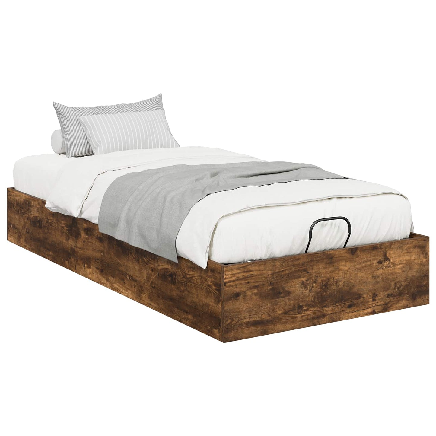 vidaXL Ottoman Bed Frame Smoked Oak 80.5 x 200 cm Engineered Wood 3